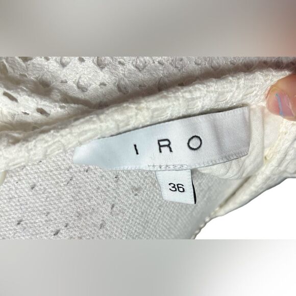 IRO Glen eyelet perforated cotton blend top in white sz 36 - Picture 5 of 6